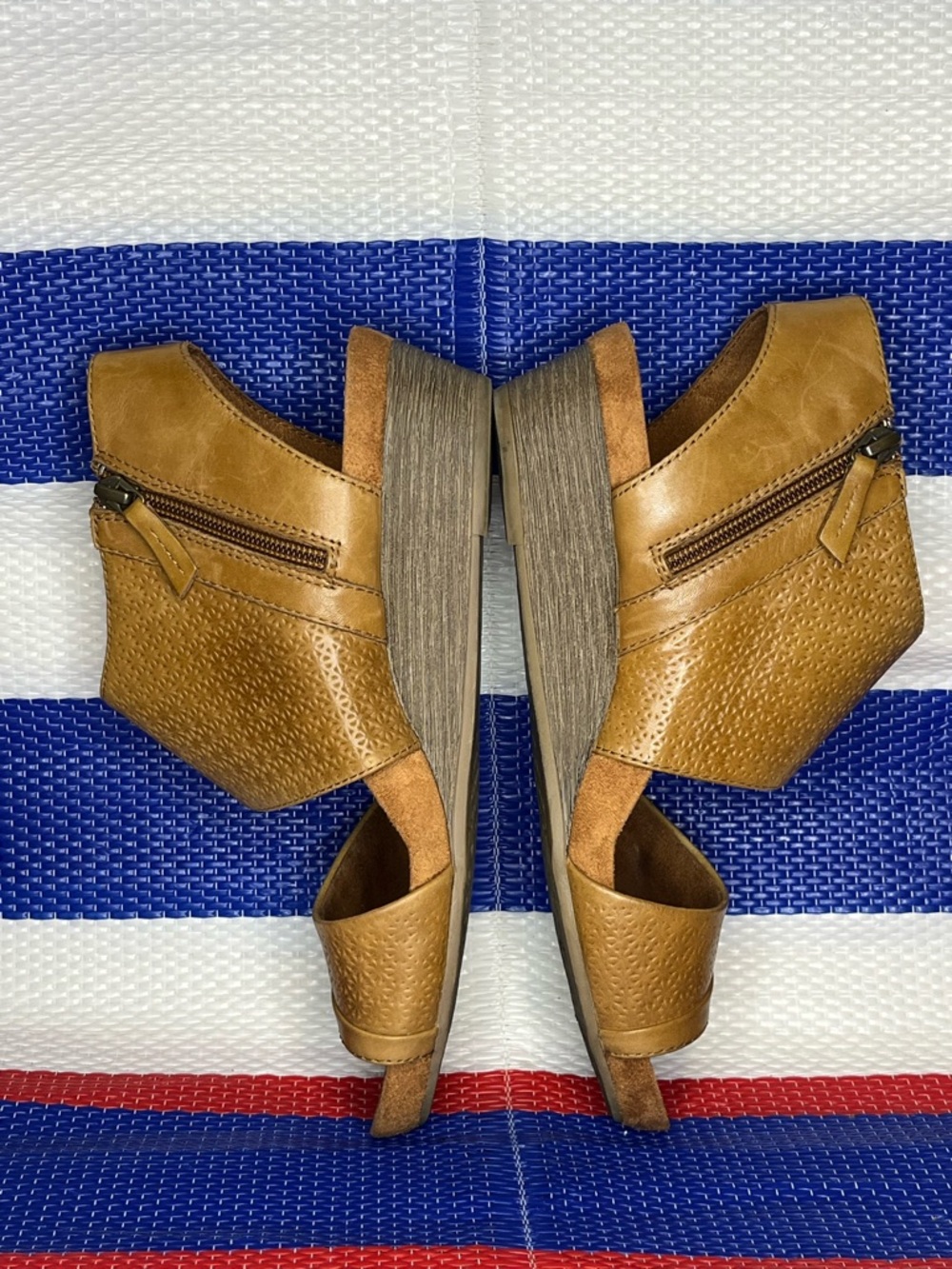 Women’s - Rockport Cobb Hill Hollywood Leather Copper Low Wedge Sandals Size 9 - Picture 8 of 13
